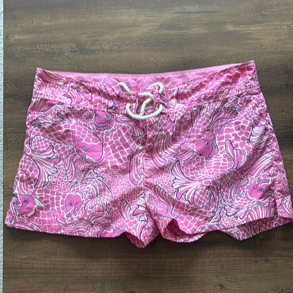 Lilly Pulitzer Pink Koi Fish Drawstring Board Short Size M